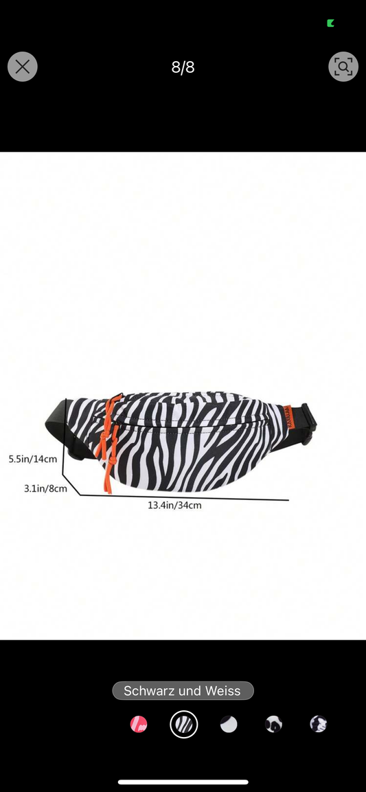 BRUSTTASCHE, GÜRTELTASCHE | ZEBRAPRINT